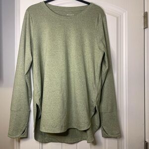 Athleta UnTempo Peat Shadow Olive Long Sleeve Top L